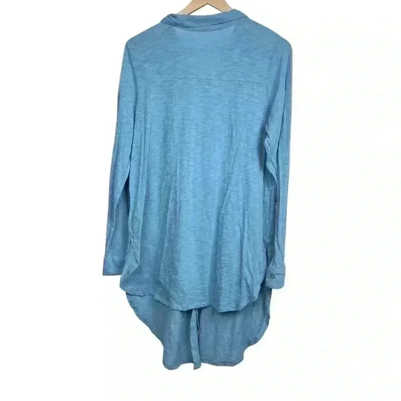 Motherhood Maternity Blue Long Sleeve High Low Button Down | Size Large - Picture 2 of 4